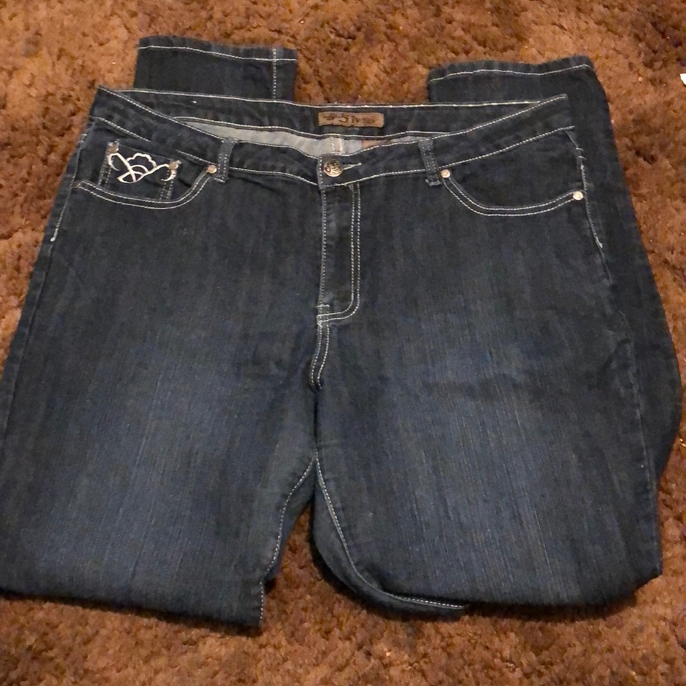 Size 18 Jeans with black and silver sequins